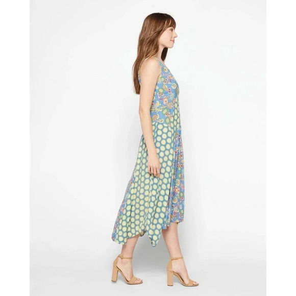 NWT Diane Von Furstenberg Optimus Dress - Floral Patchwork Hankerchief Hem - Picture 2 of 7